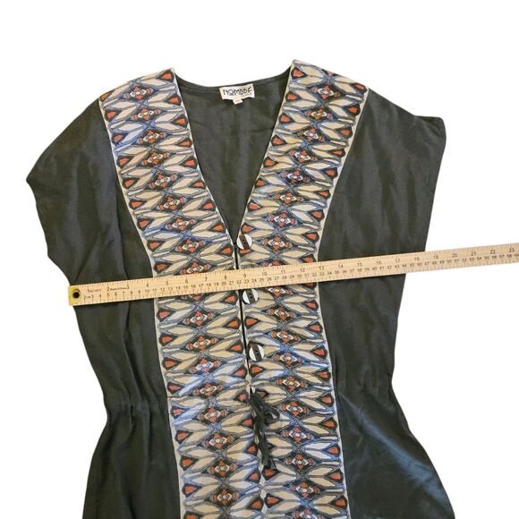 Y2K Nombre XS Top Rayon Pistachio Green Geometric Baby Doll 90's VTG - Picture 5 of 6